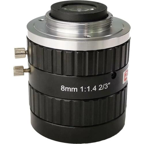 5 Mega Pixel C Mount 8mm 2/3" F1.4 FA/Machine Vision fixed focal length lenses Industrial camera manual Iris Lens Low distortion
