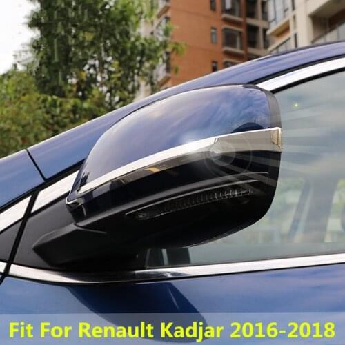 Stainless Steel Auto Styling Side Rearview Mirror Strip Cover Decoration Trim 1 Pair For Renault Kadjar 2016 2017 2018