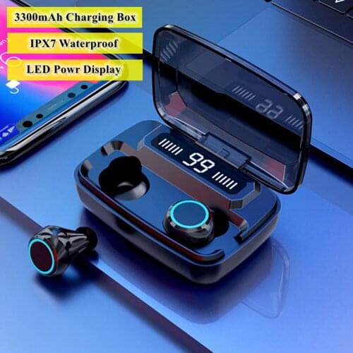 Wireless Headphones TWS Bluetooth 5.0 Wireless Earphones 3300mAh Charging Box With Microphone Sport Waterproof Headsets Earbuds