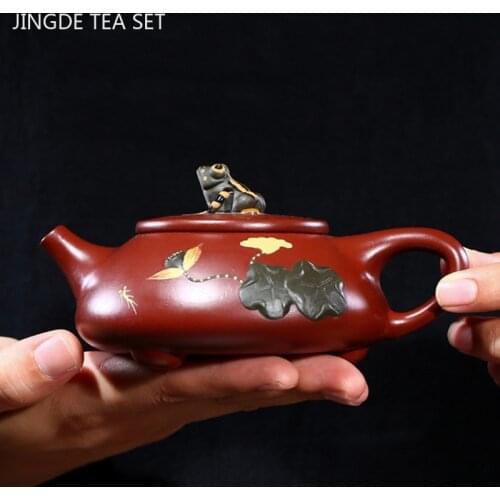 Yixing Dahongpao Tea Pots Purple Clay Stone Scoop Teapot Beauty Kettle Handmade Boutique Teaware Chinese Tea Ceremony Gift 220ml