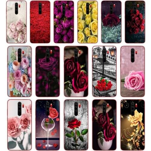 28S Beautiful Garden Red Roses Flowers Soft Silicone Tpu Cover phone Case for xiaomi redmi 7 8 9 8A 9A Note 7 8 9 Pro 8T 9S Case