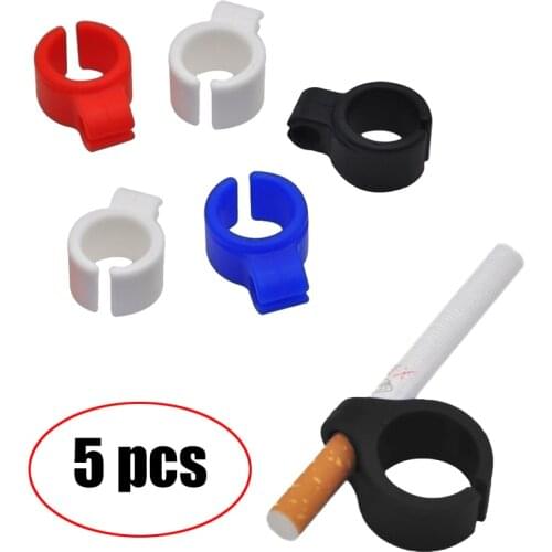5 PC Silicone Ring Finger Hand Rack Cigarette Holder Hand Free Men Cigarette Holder Ring Rack for Regular Smoking Accessories