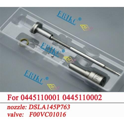 ERIKC 0445110002 Diesel Fuel Injector Repair Kits Nozzle DSLA145P763 Valve F00VC01016 for Bosch FIAT MB 6460700187 0445110001