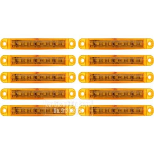 10PCS Amber 9LED Bus Truck Trailer Truck 24V LED Lights Side Marker Light Waterproof LED Light Tail Indicator Parking Light