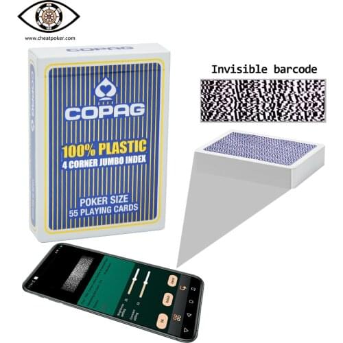 Copag Barcode Marked Playing Cards for Anti Cheat Poker Analyzer 100% Plastic 4 Corner Fonts Copag Marked Cards for Magic Tricks