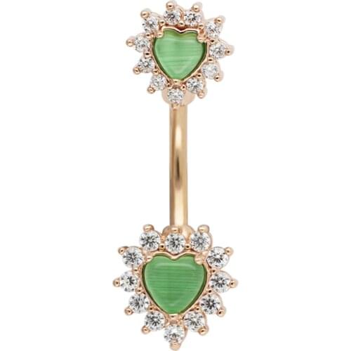 JHJT MUSI 14G Women Belly Button Rings 316L Stainless Steel Heart Shape Sexy Navel Belly Piercing Nombril Rings Body Jewelry