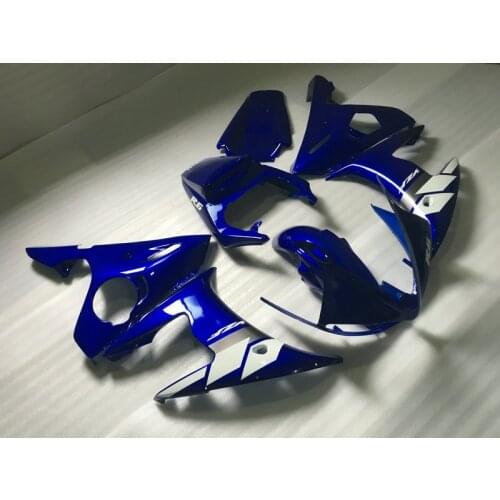 Top-rated Motorcycle Fairing kit for YAMAHA YZFR6 2003 2004 YZF R6 03 04 ABS White blue Fairings set+gifts YA17