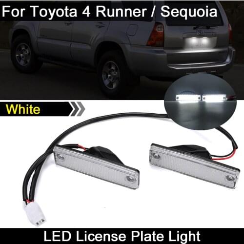 2Pcs For Toyota 4Runner 1996-2020 Sequoia 2008-2019 High Brightness White LED License Plate Light Number Plate Lamp