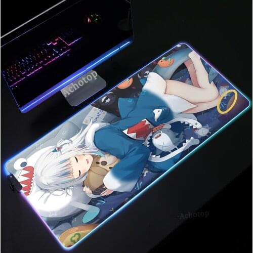 Anime Cute RGB Mouse Pad 80x30 HD Pattern Large Computer Mousepad Kawaii Gaming Cartoon XL Pad to Mouse Keyboards Desk Mice Mat
