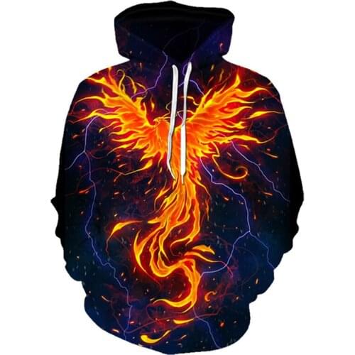 2019 New Phoenix Cool Art Autumn Sweatshirt Men/Female Hoodie 3d Print Pullover Funny Sportswear Street Hoodie Hoody