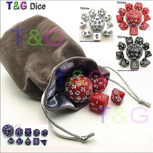 10pcs Digital Dice Set with Bag High quality 3 Colors d4 d6 d8 2xd10 d12 d20 d24 d30 d60 for dnd RPG Playing Game gift