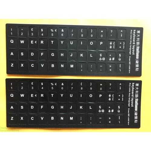 For laptop desktop keyboards Stickers 11.6 12 13.3 14 15.4 17.3 inch keyboard 600pcs/lot Italian Keyboard Sticker Italy Alphabet