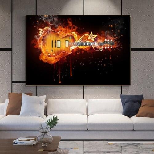Canvas Painting Electric Guitar Print on Abstract Guitar Wall Art Canvas Prints Modern Picture for Living Room Cuadros Decor