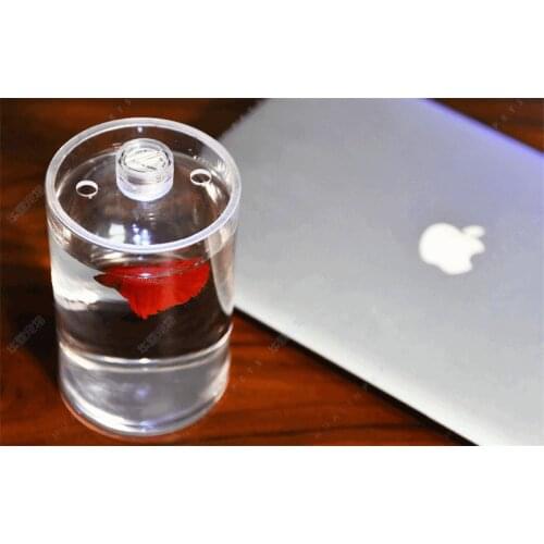 Desktop betta fish tank Mini live fighting fish tank Office desktop diy Small micro landscape HD glass