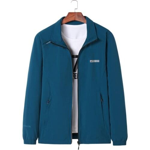 2020 NEW Plus size 8XL 7XLSpring Mens Jackets Solid Fashion Coats Male Casual Slim Stand Collar Jacket Men Thin coat Overcoat