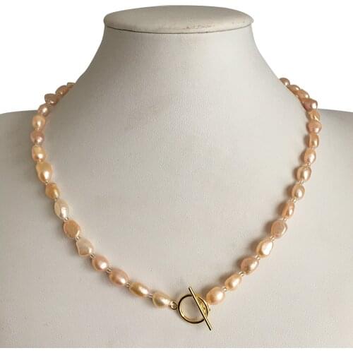 100% NATURE FRESHWATER PEARL NECKLACE,baroque pearl necklace.metal in silver and gold