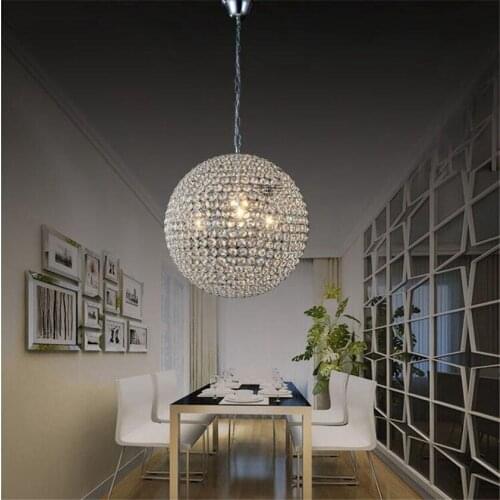 LED Ball Pendant Lights Dining Room light Crystal Pendant Lamp Lustres Hanglamp Fixtures Lamparas Colgantes Abajur Luminaires