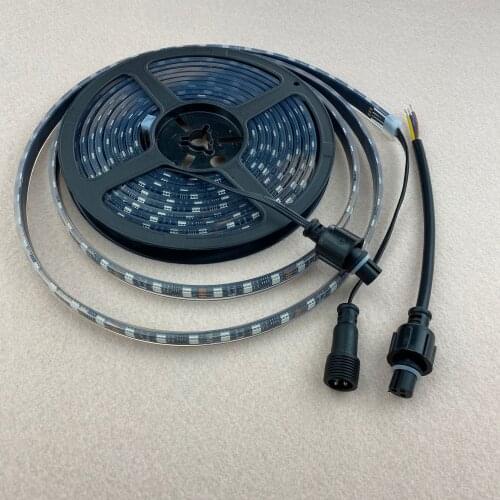 IP68 full color with epoxy resin filled 5m DC12V WS2811 60LEDs/m (20pixes/m) BLACK PCB led digital strip light;with pigtails