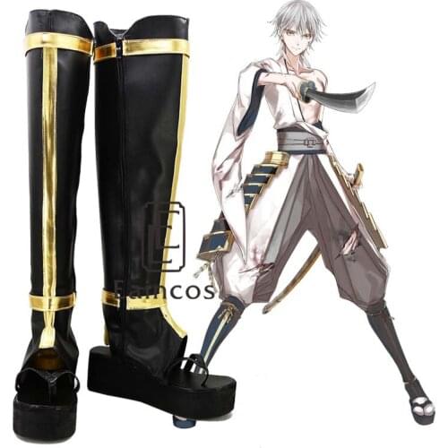 Popular Game Touken Ranbu Online Black Tsurumarukuninaga Shoes Cosplay Party Boots Custom Made