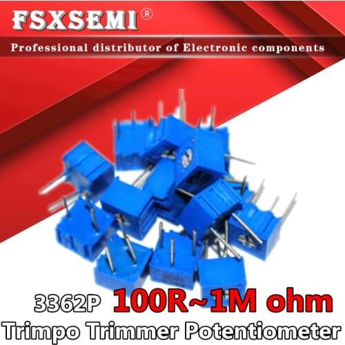 10pcs 3362P 101 201 501 102 202 502 103 203 503 104 204 504 105 Trimmer Potentiometer 3362 100R 500R 1K 2K 5K 10K 20K 50K 100K