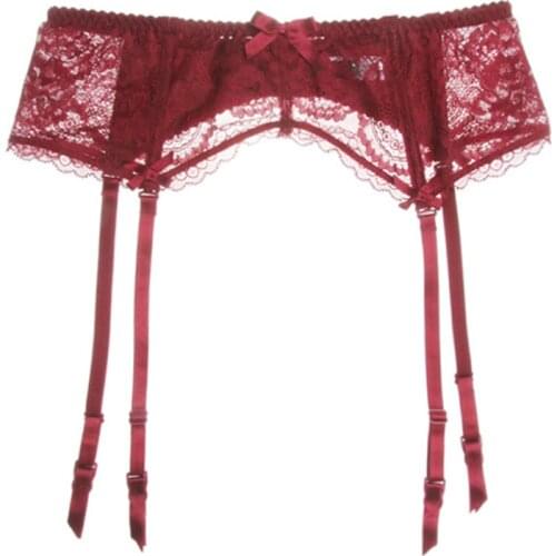 New Arrival women lace embroidery sexy garter belt underwear ladies black wine red pink garter CYHWR