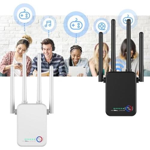 WiFi Range Extender Repeater Router AC1200M WiFi Booster Access Point 2.4 5GHz Dual Band WiFi Extender US EU Plug WiFi Repeater