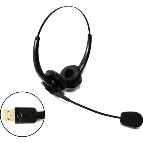 Mic Adjustable Headband Phone Headset USB Wired Computer Headset Business Headphone with Microphone for Call Center