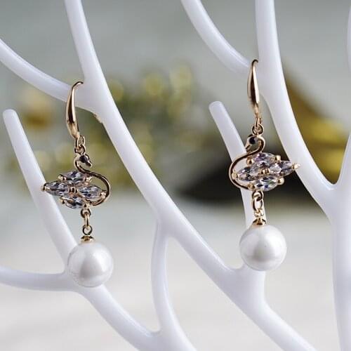 Swan earring zircon earrings dangle earrings for women girls luxury drop earrings for daily for party wedding jewelry
