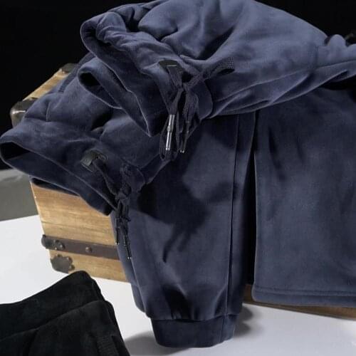 Winter pants men Plus velvet thickening warm cashmere trousers quality Brand sweatpants men joggers men Straight pants