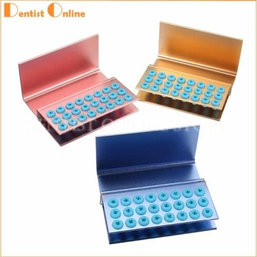 2pcs 24 Holes Dental Burs Holder With Silicone Dental Lab Equipment High Speed Block Alloy Autoclavable Box Dentist Materials
