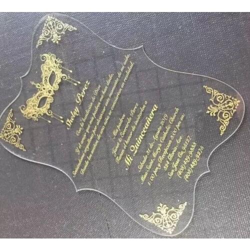 5pcs newest wedding souvenir invitation card engagement card mask shape invitations