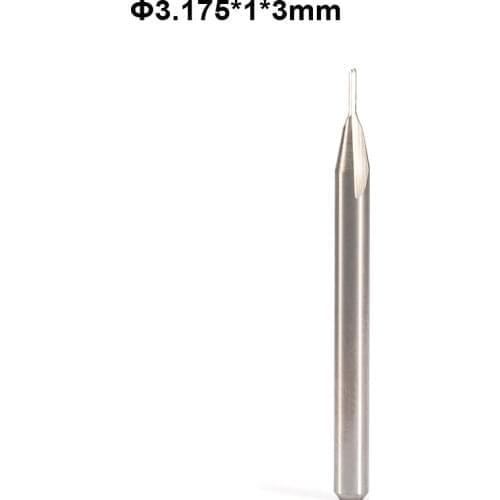 5pcs 3.175mm CED 1.5mm CEL 3mm Straight Slot Bit Wood Cutter CNC Solid Carbide Two Double Flute Milling Cutter CNC Router Bits