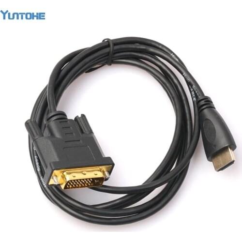 50pcs/lot 1M 2M HDMI-compatible to DVI DVI-D 24+1 pin adapter Gold plated M-M Cable For 1080P HD HDTV HD PC PS3 XBOX DVD