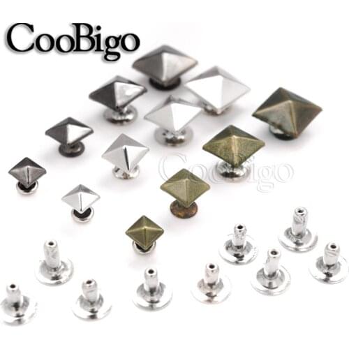 500pcs Pyramid Square Base Spikes Punk Garment Rivet Cap Stud For Hat Jeans Shoes Leather Cap bag Diy Craft Accessory