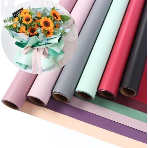 60cm*10yards Rolled Flower Wrapping Paper Thickened Two-color Waterproof Paper Florist Floral Flower Packaging Material