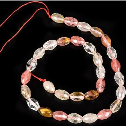 Watermelon Tourmaline Crystal a Cool oval light colored mix-and -match Chain . cutting faceted loose beads