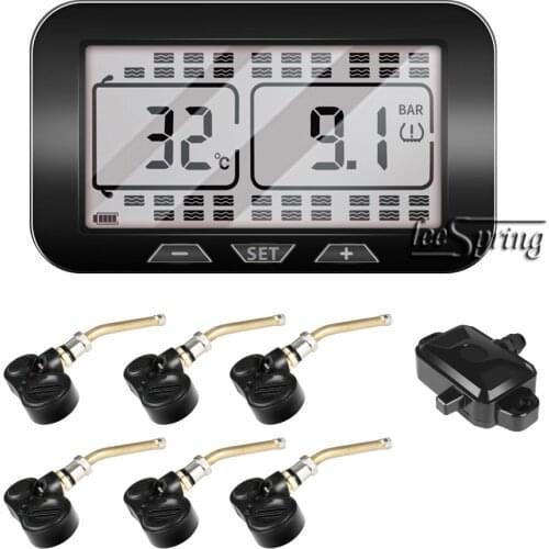 Wireless tire pressure and Temperature monitoring system for Truck,Trailer,RV,BUS,Coach Monitors up to 38 tires in real time