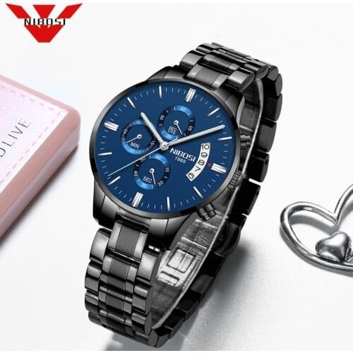 NIBOSI 2020 New Women Watches Fashion Brand Quartz Wristwatch Ladies Luxury Chronograph Female Watch Women Relogio Feminino