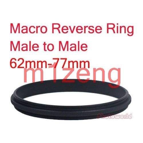 Double Male 62 to 62/67/72/77 mm male to male Macro Coupling Reverse Ring/reversing adapter for camera