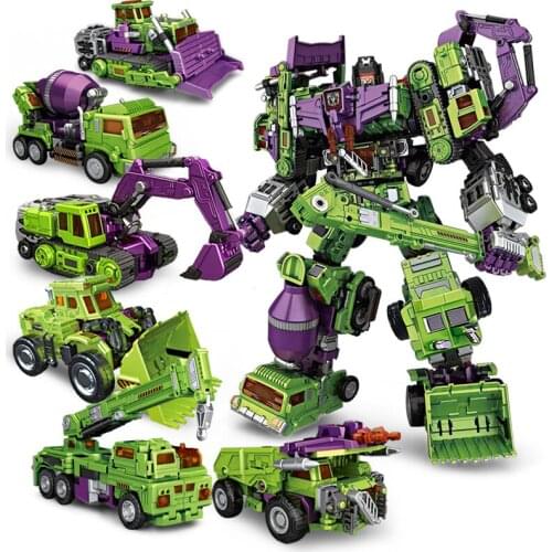 NBK New Devastator Transformation Boy Toy Oversize Action Figure Robot Car Truck Fire Rescue Excavator Crane Model kid adult Toy