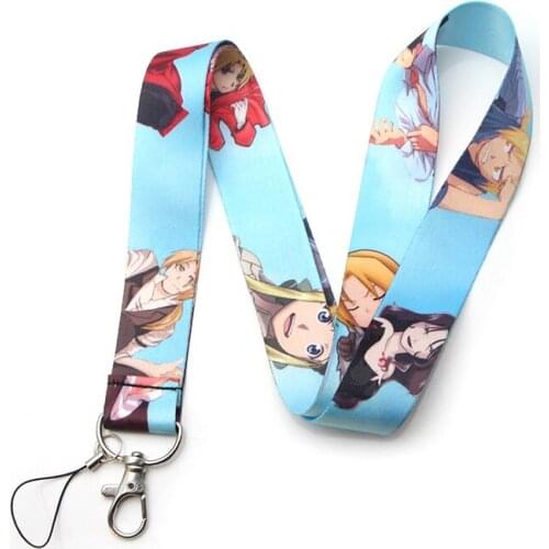 ER357 Anime Fullmetal Alchemist Creative Lanyard Badge ID Lanyards Mobile Phone Rope Key Lanyard Neck Straps Accessories