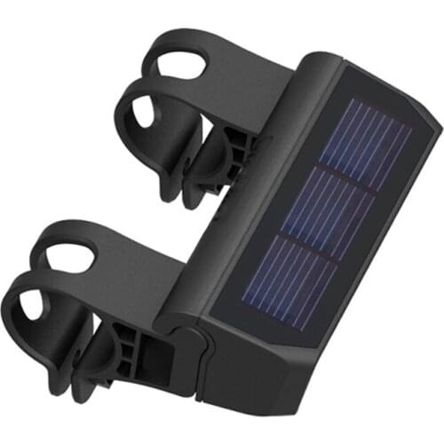 Bike Light Flashlight Solar Powered USB Rechargeable Bicycle Headlight Front Light for Cycling Riding Safety Warning