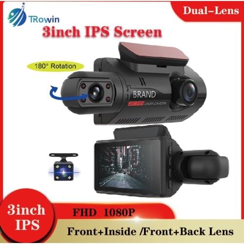 FHD Car DVR1080P 3Inch IPS Screen Super Night Vision Loop Recording Mini Dual-Lens Dash Cam Rear View Video Camera