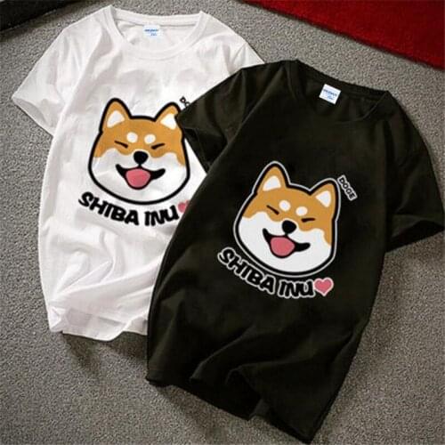 2019 Discount 100 % Cotton For Mens O-Neck Casual Print Tshirt Man Women T-Shirt Cartoon Dog Summer Couples Tops Tee Shirt