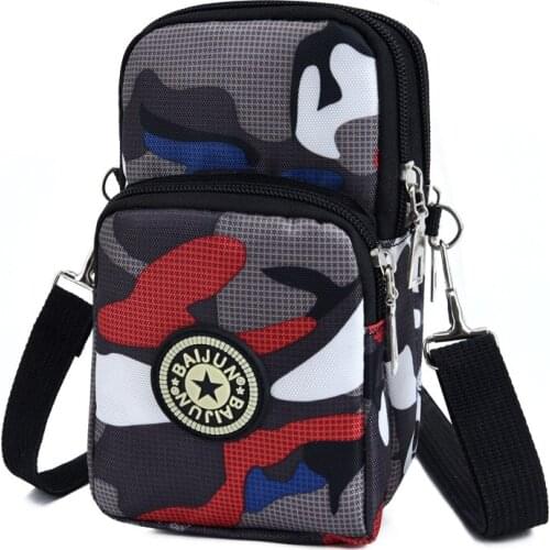 Mini Canvas Bag for Women Men Running Outdoor Sports Shoulder Crossbody Bag Phone Arm Bag Coin Purse Wallet Key Bag