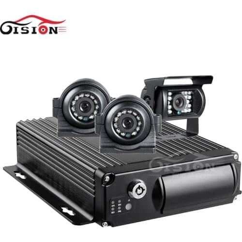 CCTV Real Time Surveillance 4CH 4G GPS Wifi SD Vehcile Mobile Dvr Video Recorder +3Pcs Side Back View Backup Camera Remote Mdvr