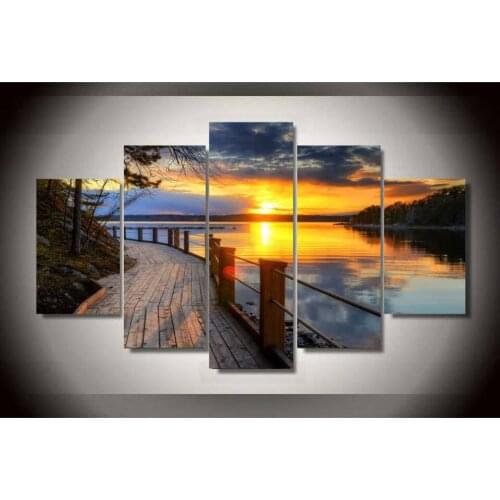 Painting ChildrenS Room Wall Art Decoration 5 Piece Nature Landscape Scenery Sky Canvas HD Print Modular Picture Poster