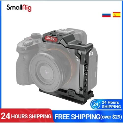 SmallRig Half Camera Cage for Sony Alpha 7S III A7s3 Multiple 1/4"-20 & ARRI 3/8"-16 threaded holes and cold shoe accessory 3193