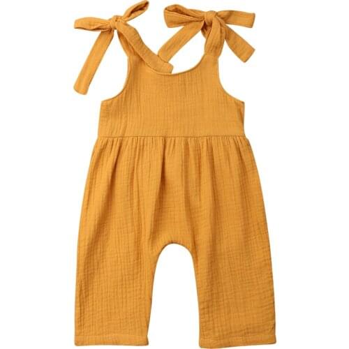 Newborn Toddler Child Baby Clothes Summer Cotton Sling Jumpsuit Bodysuit Outfits Size 0-24M