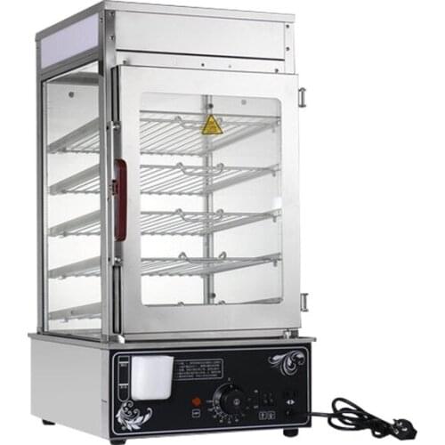 Commercial Desktop Steamed Buns Machine Small Steaming Cabinet Glass Electric Steamer Steamed Buns Heating and Holding Cabinet